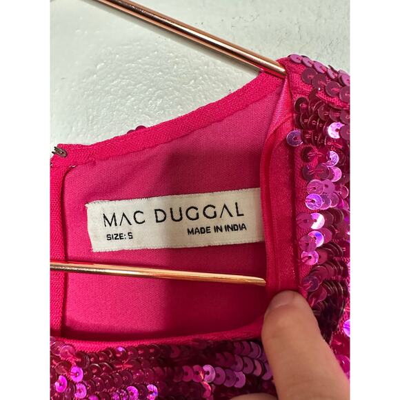 MAC DUGGAL 10029 Pink Ombre Sequin Long Sleeve Mini Dress Size Small NWT - Picture 9 of 16